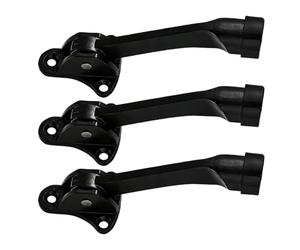 YUEKOPOU 2 fermaporta Kick Down - Supporti da pavimento facili da pedalare con adesivo automatico for uso domestico, ufficio e scuola(Small black)