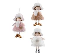 YUEKOPOU Accessori per Capelli Natalizi, Fermagli per Tende Christmas Angel Doll Pendant Ornaments Pack of X 19cm Tree Hanging Decorations(3pcsc)