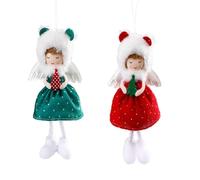 YUEKOPOU Accessori per Capelli Natalizi, Fermagli per Tende Christmas Angel Doll Pendant Tree Hanging Ornaments 6.3x3.5 Inches Pack of 2/4(2pcs)