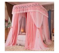 YUEKOPOU Baldacchino per letto, zanzarier 2 Layer 4 Season Mosquito Net Bed Canopy with Bracket Multicolor Multiple Sizes(Pink,180X200X210cm)