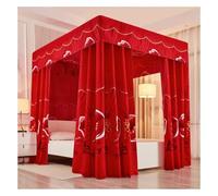YUEKOPOU Baldacchino per letto, zanzarier Bed Canopy Curtain and Mosquito Net with Metal Bracket Multiple Sizes(E,200X220X200CM)