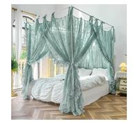 YUEKOPOU Baldacchino per letto, zanzarier Bed Canopy Mosquito Net 4 Corner Post Curtains Metal Brackets Multicolor Multiple Sizes(Green,200X220cm/79X87in)