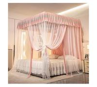 YUEKOPOU Baldacchino per letto, zanzarier Pink Princess Bed Canopy For Girls In Single Or Double Layer And Multi Sizes(Single Layer,200X220x200CM)