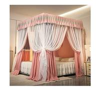 YUEKOPOU Baldacchino per letto, zanzarier Pink Princess Bed Canopy For Girls In Single Or Double Layer And Multi Sizes(Double Layer,150X200x200CM)