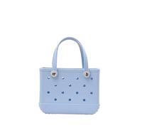 YUEKOPOU Borse da spiaggia for donna - Mini borsa da spiaggia impermeabile in EVA, cestino portaoggetti estivo in gomma gelatinosa for shopping e picnic(Light Blue)