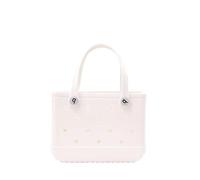 YUEKOPOU Borse da spiaggia for donna - Mini borsa da spiaggia impermeabile in EVA, cestino portaoggetti estivo in gomma gelatinosa for shopping e picnic(White)