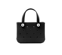 YUEKOPOU Borse da spiaggia for donna - Mini borsa da spiaggia impermeabile in EVA, cestino portaoggetti estivo in gomma gelatinosa for shopping e picnic(Black)