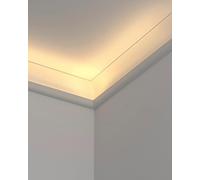 YUEKOPOU Canale Luminoso a LED, Illuminazione a soffitto, b Battiscopa for Canale a Striscia LED in Alluminio con connettori angolari, Bianco, 6x8 cm, Confezione da 8