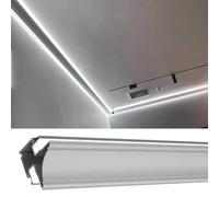 YUEKOPOU Canale Luminoso a LED, Illuminazione a soffitto, b Modanatura a Corona for soffitto for Illuminazione a LED in Alluminio a Doppio Canale, Diverse Dimensioni(20 m/65.6 ft)