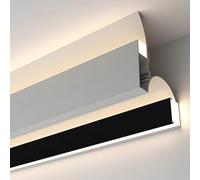 YUEKOPOU Canale Luminoso a LED, Illuminazione a soffitto, b Profilo in Alluminio for Canale LED, for soffitti, Nero e Bianco, Diverse Dimensioni, LED Non Incluso(Black,16 m/52.4 ft)