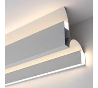YUEKOPOU Canale Luminoso a LED, Illuminazione a soffitto, b Profilo in Alluminio for Canale LED, for soffitti, Nero e Bianco, Diverse Dimensioni, LED Non Incluso(White,3.5 m/11.4 ft)