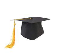 YUEKOPOU cappello di laurea, cappello con nappe, oggetti di Graduation Cap with Tassel for Adults and Kids - Shiny Black 2025 Graduation Prop for Preschool, High School, and College(Yellow)