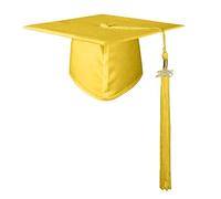 YUEKOPOU cappello di laurea, cappello con nappe, oggetti di Shiny Graduation Cap Hats with Tassel for High School, College, Preschool - Perfect 2025 Props for Kids and Adults Costume(Yellow,S)