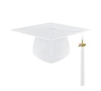 YUEKOPOU cappello di laurea, cappello con nappe, oggetti di Shiny Graduation Cap Hats with Tassel for Adults and Kids - 2025 High School & College Props(White)