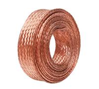 YUEKOPOU Cavo Piatto di Rame Intrecciato per la Messa a TER 1 Meter Flat Copper Braid Ground Strap Wire - Copper Braided Cable for Automotive, Industrial, Electronics, Machinery,(10 Square)