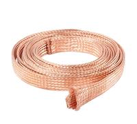 YUEKOPOU Cavo Piatto di Rame Intrecciato per la Messa a TER 1 Meter Flat Copper Braided Ground Strap Wire - Pure Copper Wire for Grounding, Bonding, And Electrical Connections(75 Square)