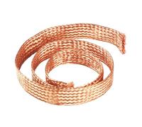 YUEKOPOU Cavo Piatto di Rame Intrecciato per la Messa a TER 5m Flat Copper Braid Cable - Bare Copper Ground Lead for Grounding, Bonding Electrical Connections(4 Square)