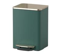 YUEKOPOU Cestino, Stainless Steel Step Trash Can Lid PU Leather Soft Close Removable Bucket Multicolor 9-21L(Green,15L)