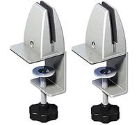 YUEKOPOU Clip per schermo da tavolo clamp on Desk pegboard, 2 Pcs Glass Partition Screen Clamp Desk Partition Clamp Screen Bracket Screen Partition Clamp Aluminum Alloy with Screws and Rubber