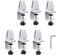 YUEKOPOU Clip per schermo da tavolo clamp on Desk pegboard, Partition Screen Clamp Desktop Partition Clamp Screen Bracket Screen Partition Clamp Aluminum Alloy Partition Bracket(White)