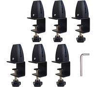 YUEKOPOU Clip per schermo da tavolo clamp on Desk pegboard, Partition Screen Clamp Desktop Partition Clamp Screen Bracket Screen Partition Clamp Aluminum Alloy Partition Bracket(Black)
