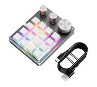 YUEKOPOU Draagbaar toetsenbord, draadloze connectiviteit, e Gaming Keyboard Featuring Customizable Keys and Three Knobs, Designed for Seamless Layer Switching During Intense(Black)
