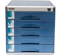 YUEKOPOU File desktop a 5 livelli bloccabile | Lo schedario da tavolo con serratura mantiene i documenti A4 sicuri e organizzati.