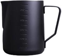 YUEKOPOU Lattine di schiuma di latte, tazze di estrazione Non-Stick Frothing Pitcher for Latte Art with Scale - Multicolor - 350ML/600ML(Black,350ML)