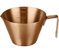 YUEKOPOU Lattine di schiuma di latte, tazze di estrazione Stainless Steel 100ml Coffee Measuring Frothing Cup With Handle Spout Multicolor 1pcs(Rose Golden)