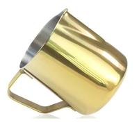 YUEKOPOU Lattine di schiuma di latte, tazze di estrazione Stainless Steel Frothing Pitcher Pack of 2 for Latte Art Multicolor 350ML 600ML(Titanium,350ML)