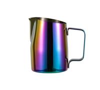 YUEKOPOU Lattine di schiuma di latte, tazze di estrazione Stainless Steel Milk Frothing Pitcher For Latte Art Multicolor 450-600ml(Purple,450ml)