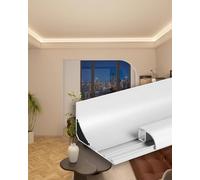 YUEKOPOU Modanatura del soffitto, Canale dello Zoccolo, Aluminum Baseboard LED Light Molding Trim Custom Length Surface Mounted Ceiling Decor White 6x8cm Multiple Lengths(7.5m (24.6ft))
