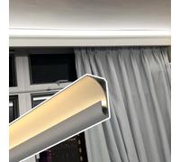 YUEKOPOU Modanatura del soffitto, Canale dello Zoccolo, Aluminum LED Channel Crown Molding Diffuser for 8mm Strip Multiple Sizes White, Black(White,6 m/19.6 ft)