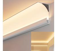 YUEKOPOU Modanatura del soffitto, Canale dello Zoccolo, Aluminum LED Skirting Channel Trim Wall Ceiling Edge Indirect Lighting Molding 6x8cm (1-10) m(1m/3.3ft)