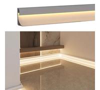 YUEKOPOU Modanatura del soffitto, Canale dello Zoccolo, Aluminum LED Strip Channel Diffuser Baseboard Skirting White Multiple Sizes(15m (49.2ft))