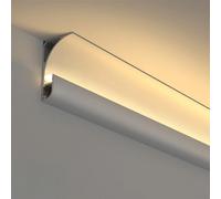 YUEKOPOU Modanatura del soffitto, Canale dello Zoccolo, Aluminum Skirting Channel for LED Strip Lights in Black White Pack of 3-10 PCS(White 10pcs)