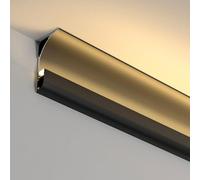YUEKOPOU Modanatura del soffitto, Canale dello Zoccolo, Aluminum Skirting Channel for LED Strip Lights in Black White Pack of 3-10 PCS(Black 5pcs)