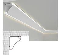 YUEKOPOU Modanatura del soffitto, Canale dello Zoccolo, Coving for Ceilings LED Light Diffuser Crown Molding Aluminum Channel 6.9x6.9cm 1-30m(4.5 m/14. 7 ft)