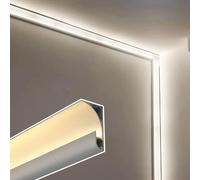 YUEKOPOU Modanatura del soffitto, Canale dello Zoccolo, LED Aluminum Channel Crown Molding Wall Ceiling Edge TV Background Skirting Diffuser 1-30m(9 m/29.5 ft)