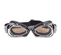 YUEKOPOU Occhiali da moto multicolore - for ciclisti MTB, scooter, stile aviatore e motocross, occhiali protettivi antivento e antipolvere(Gray Smoke)