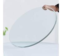 YUEKOPOU piano del tavolo da pranzo in vetro temperato.pian Clear Round Glass Table Top - Polished Edge Dining & Coffee Table Glass Top for DIY Home & Office Use(68CM(27INCH))