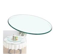YUEKOPOU Piano tavolo rotondo in vetro temperato - Vetro trasparente spesso 8 mm, bordo lucidato a matita for tavolini da pranzo da patio(80cm/31)
