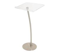 YUEKOPOU Podio, Supporto per podio, Leggio in Acrilico Argento e Nero 60x40x110cm for Parlare in pubblico(Silver Curved Rod)
