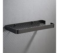 YUEKOPOU Portaoggetti da doccia ad angolo con montaggio a parete, ottone, cestello scolapiatti e ganci, cucina e bagno multicolore(Black Single)