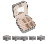 YUEKOPOU Scatola organizer con specchio | Portagioie da viaggio compatto con specchio, mantiene in ordine anelli, orecchini, collane