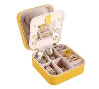 YUEKOPOU Scatola organizer con specchio | Portagioie da viaggio compatto con specchio, mantiene in ordine anelli, orecchini, collane