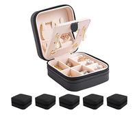 YUEKOPOU Scatola organizer con specchio | Portagioie da viaggio compatto con specchio, mantiene in ordine anelli, orecchini, collane