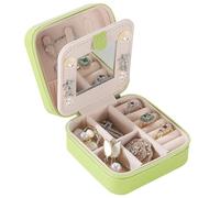 YUEKOPOU Scatola organizer con specchio | Portagioie da viaggio compatto con specchio, mantiene in ordine anelli, orecchini, collane