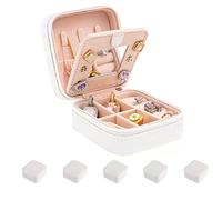 YUEKOPOU Scatola organizer con specchio | Portagioie da viaggio compatto con specchio, mantiene in ordine anelli, orecchini, collane