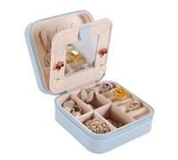 YUEKOPOU Scatola organizer con specchio | Portagioie da viaggio compatto con specchio, mantiene in ordine anelli, orecchini, collane